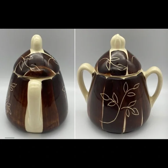 6 Piece Lot of Purinton Intaglio Brown Pottery - Picture 3 of 12